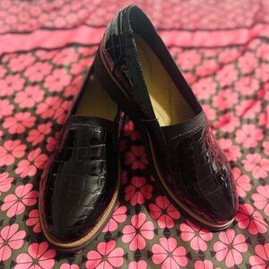 Clarks Sharon Dolly Croc Embossed Patent Slip On